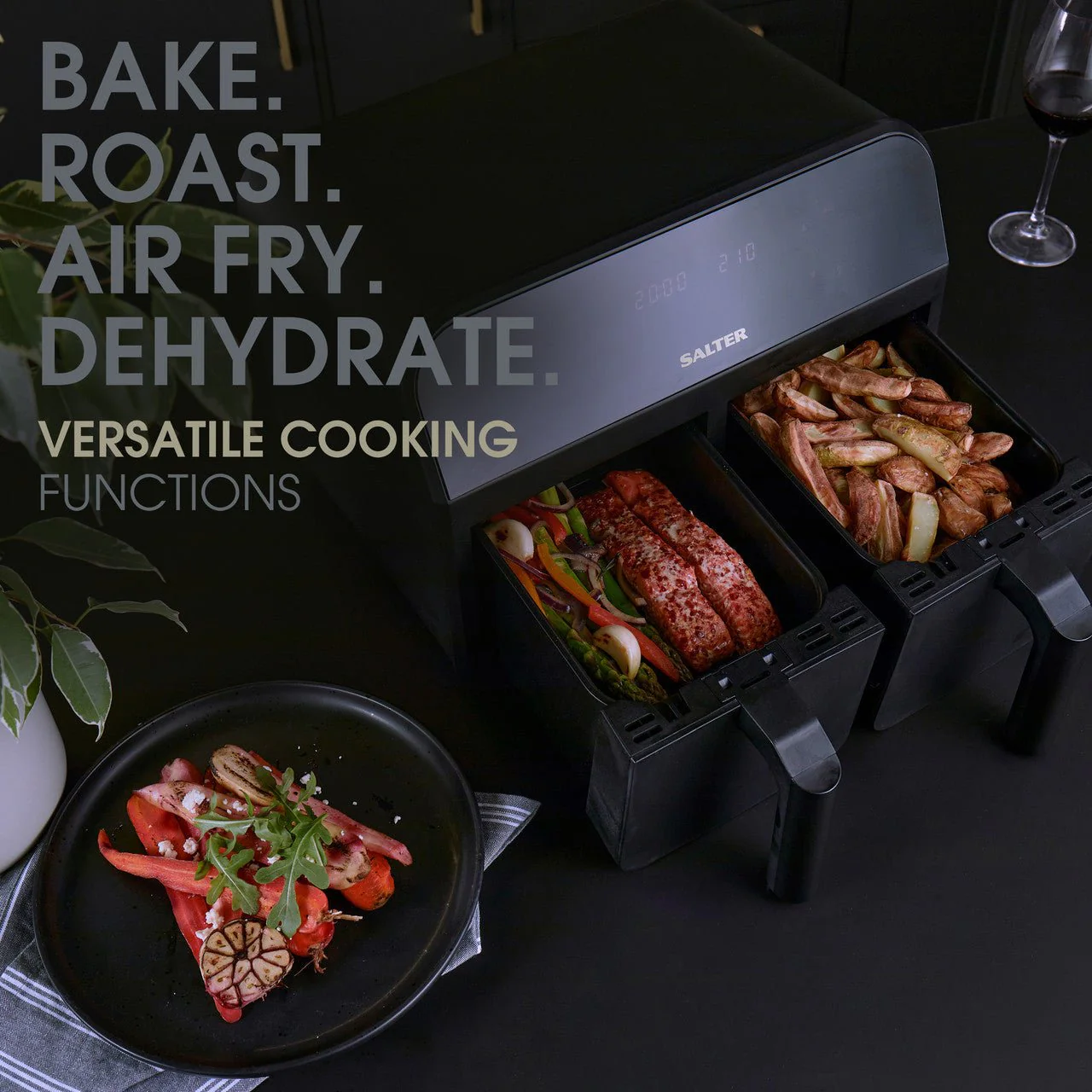 Salter 7.4L Dual Air Fryer BLACK EK4750BLK - Image 6