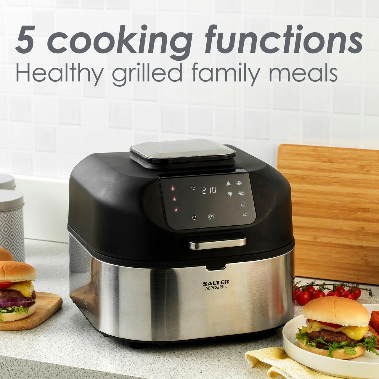 Salter AeroGrill Air Fryer and Grill 5 In 1 Tabletop Multicooker - Image 4