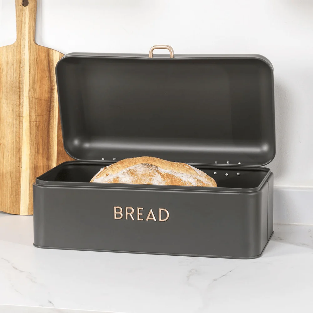 Salter Pebble Bread Bin - Charcoal