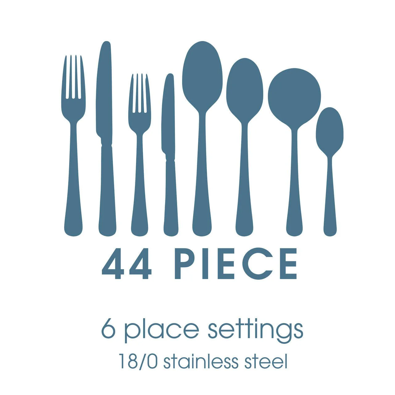 Salter Winslow Deluxe 44 Piece Cutlery Set Stainless Steel - Image 5