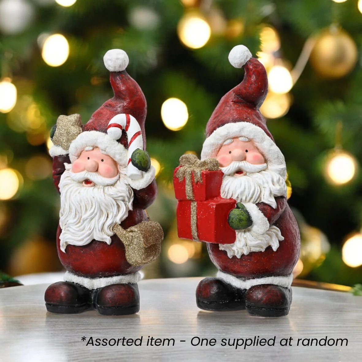 Santa Figurine 42cm Assorted - One Supplied*