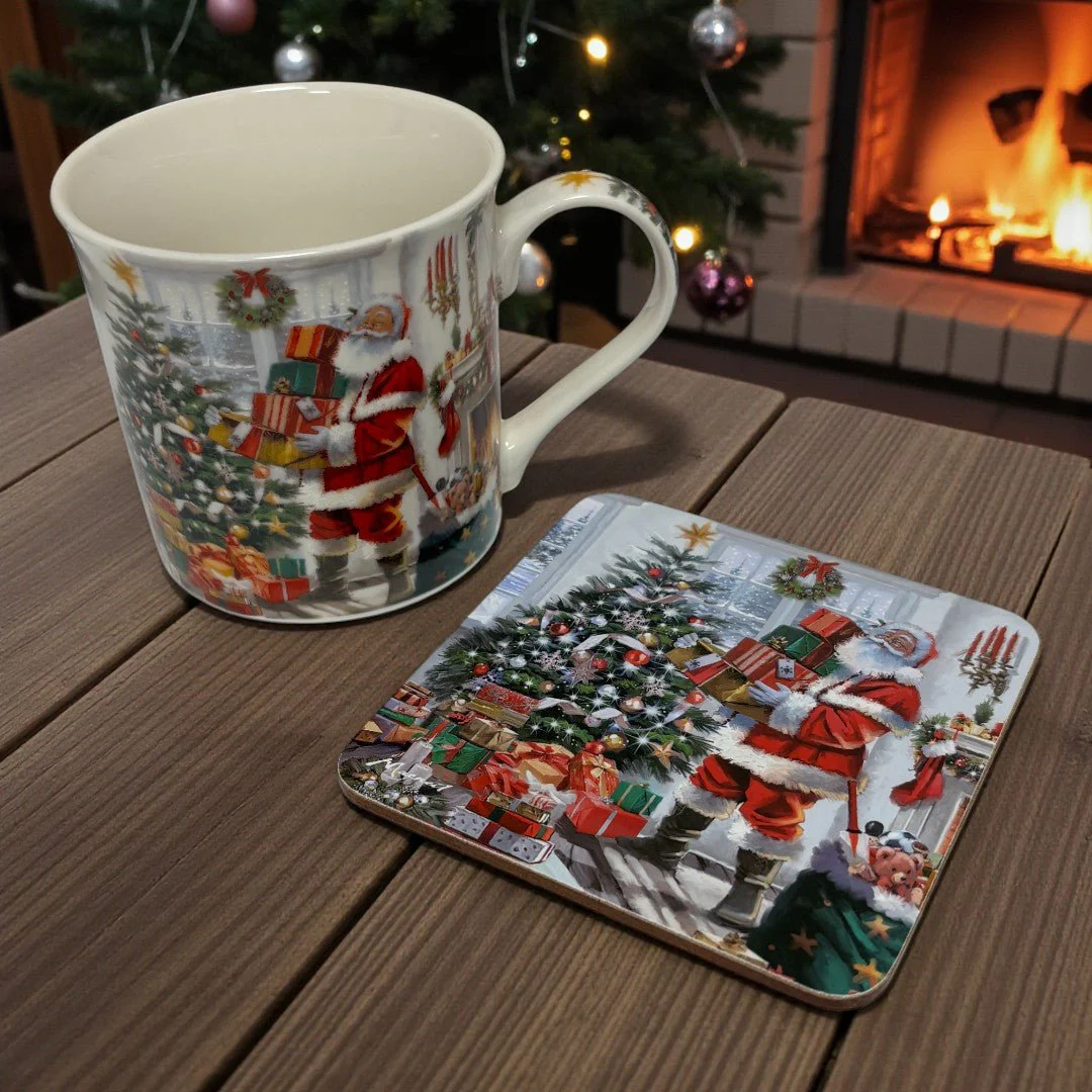 Santa Mug & Coaster in Gift Box