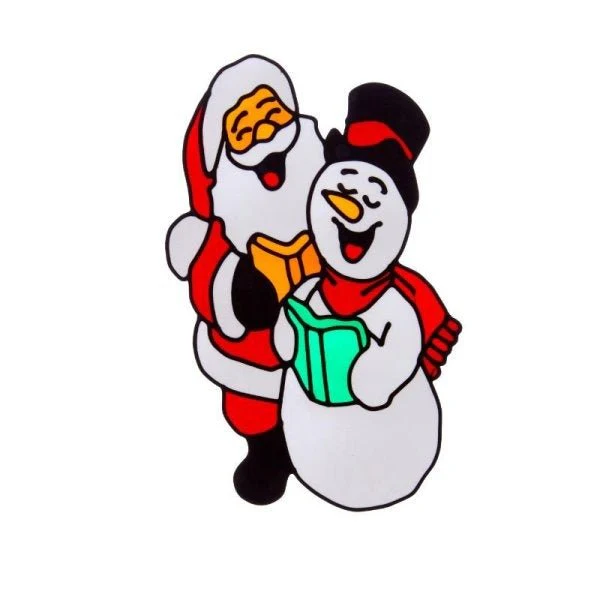 Santa & Snowman Window Sticker – 35cm