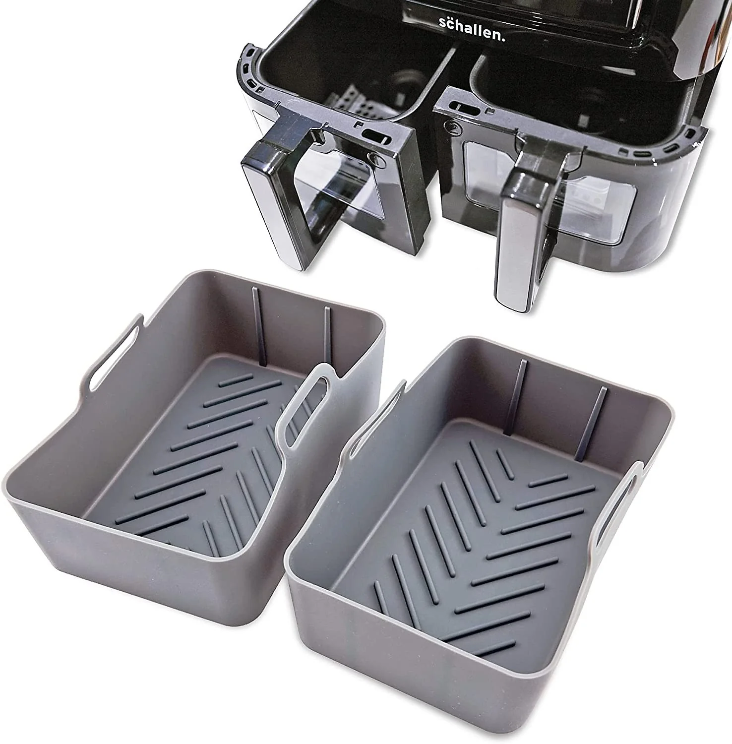 Schallen Rectangular Silicone Air Fryer Liner - 2 Pack