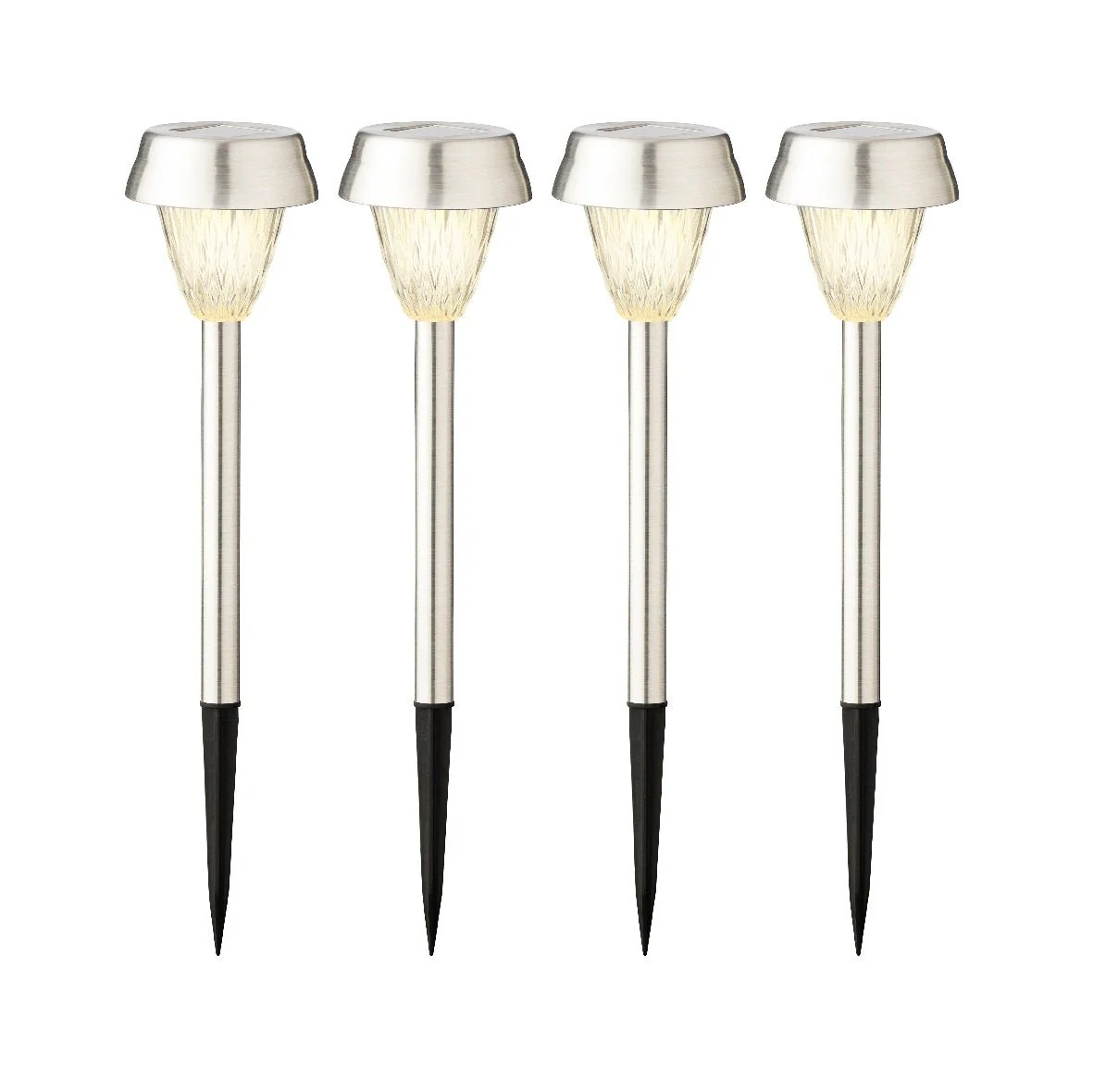 Set of 4 26cm Clear Solar Stake Lights - Image 3