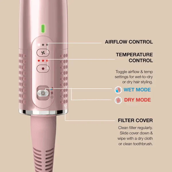 Shark Glossi 2-in-1 Hot Tool and Air Glosser - Lychee - HT302UKPK - Image 7