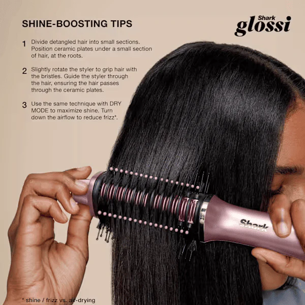 Shark Glossi 2-in-1 Hot Tool and Air Glosser - Lychee - HT302UKPK - Image 9
