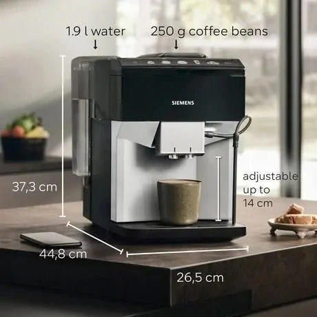 Siemens TP515GB1 Bean to Cup Coffee Machine – Black / Silver - Image 8
