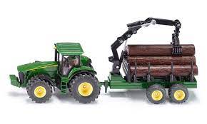 Siku 1:50 Jd Tractor With Forestry Trailer - Image 2