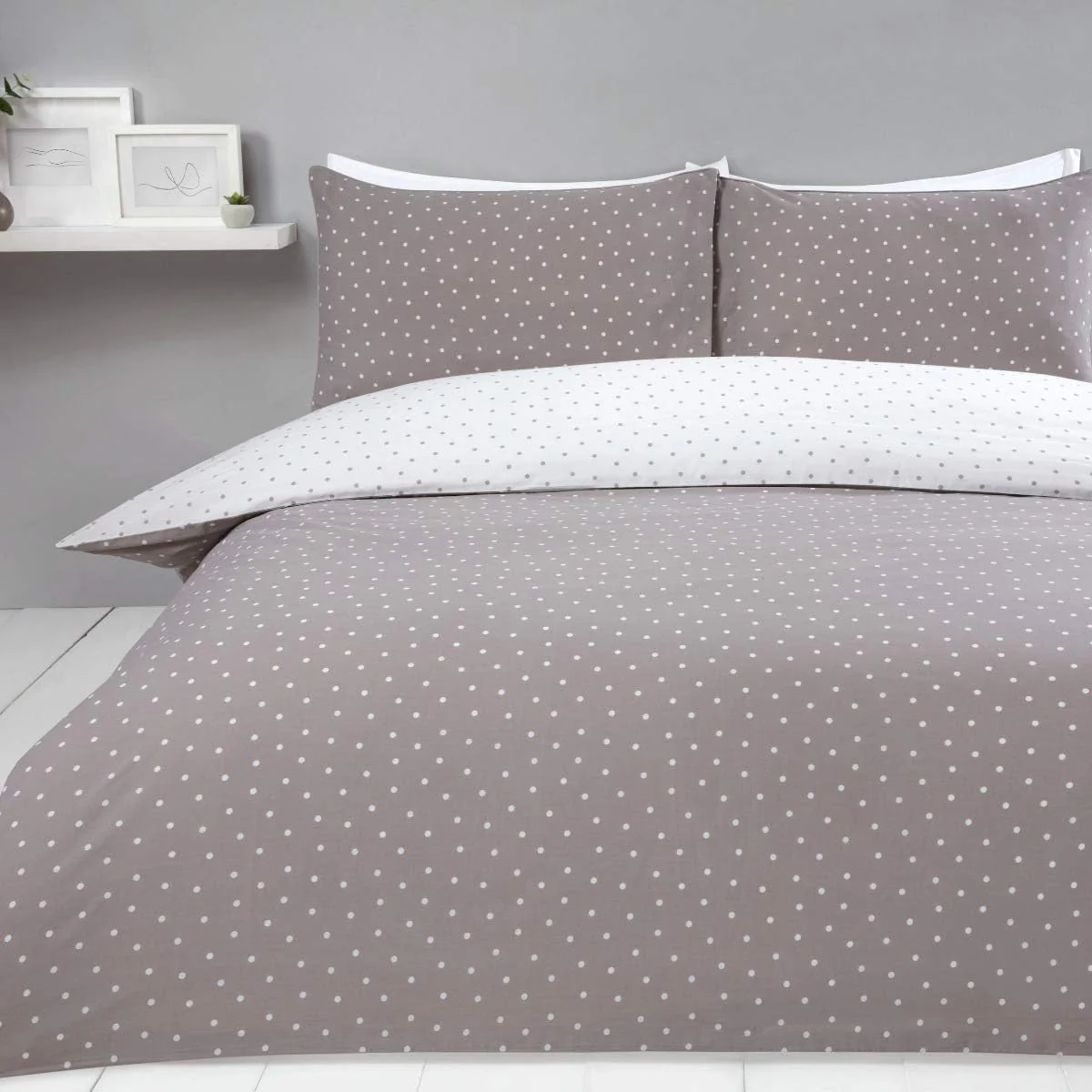 Sleepdown Mini Dots Mink Duvet Set Double