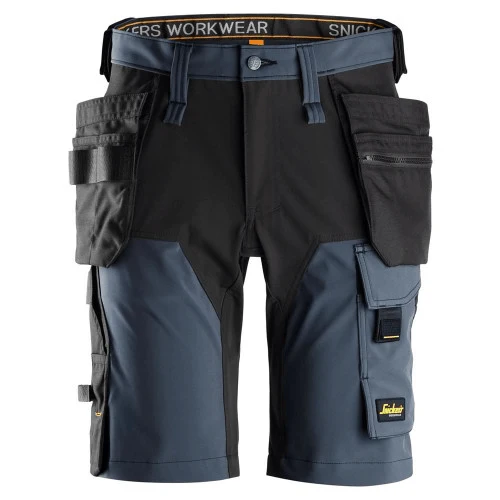 Snickers 6175 AllroundWork Stretch Shorts Holster Pockets Navy/Black - Size 046 - 31" Waist