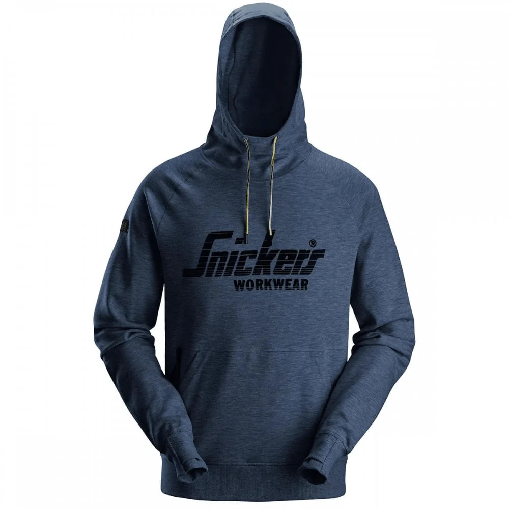 Snickers Logo Hoodie 2894 Dark Navy Melange - Size Medium