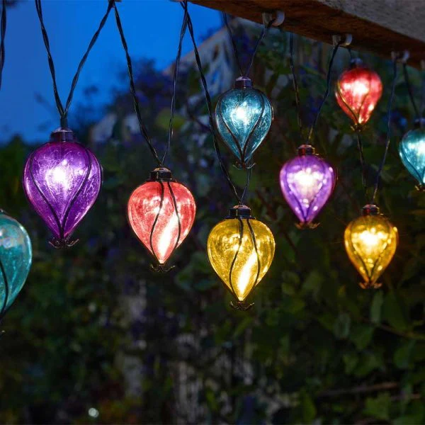 Solar Balloon Rainbow String Lights - Set of 10