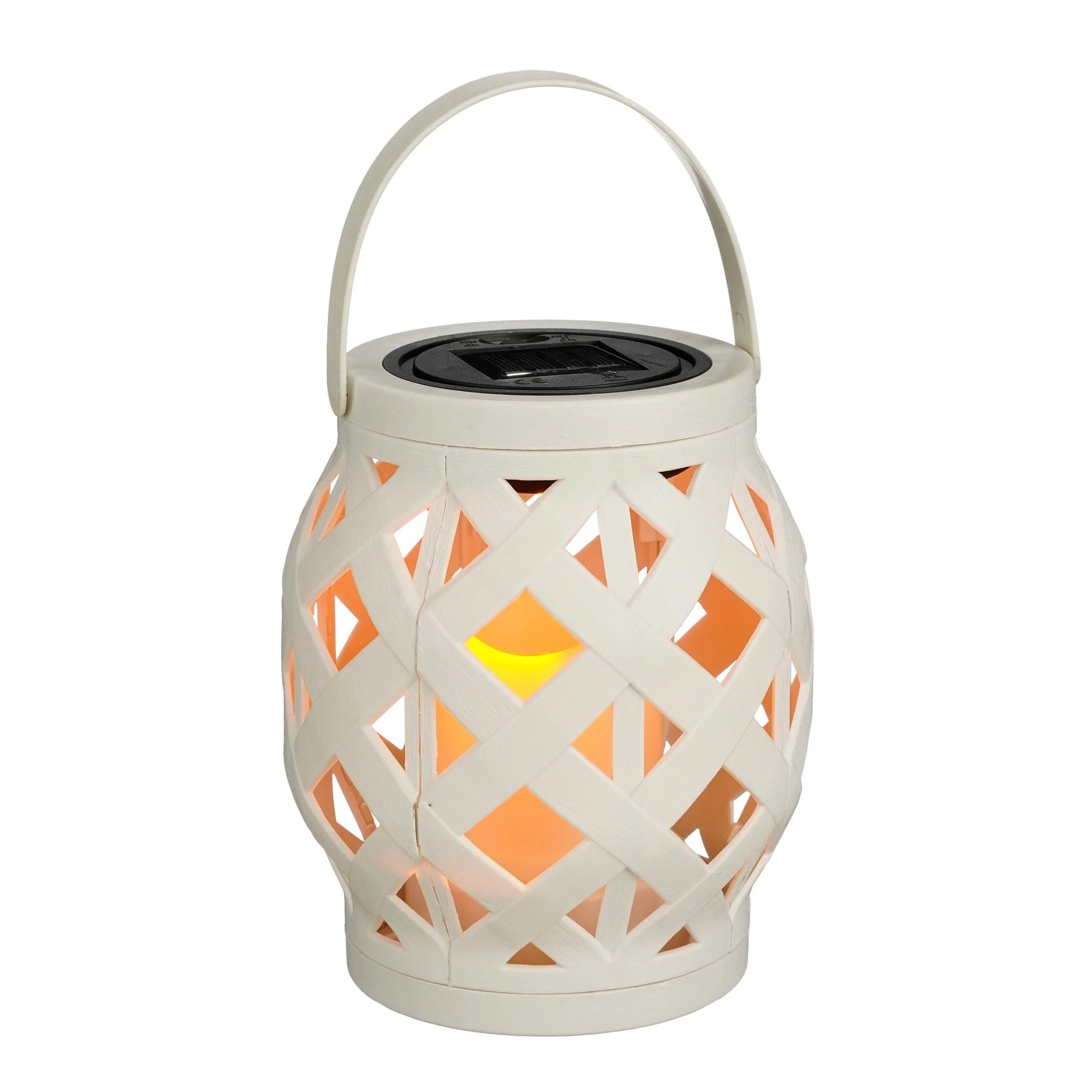 Solar Lantern with White LED Candle 16.5 x 12.5cm