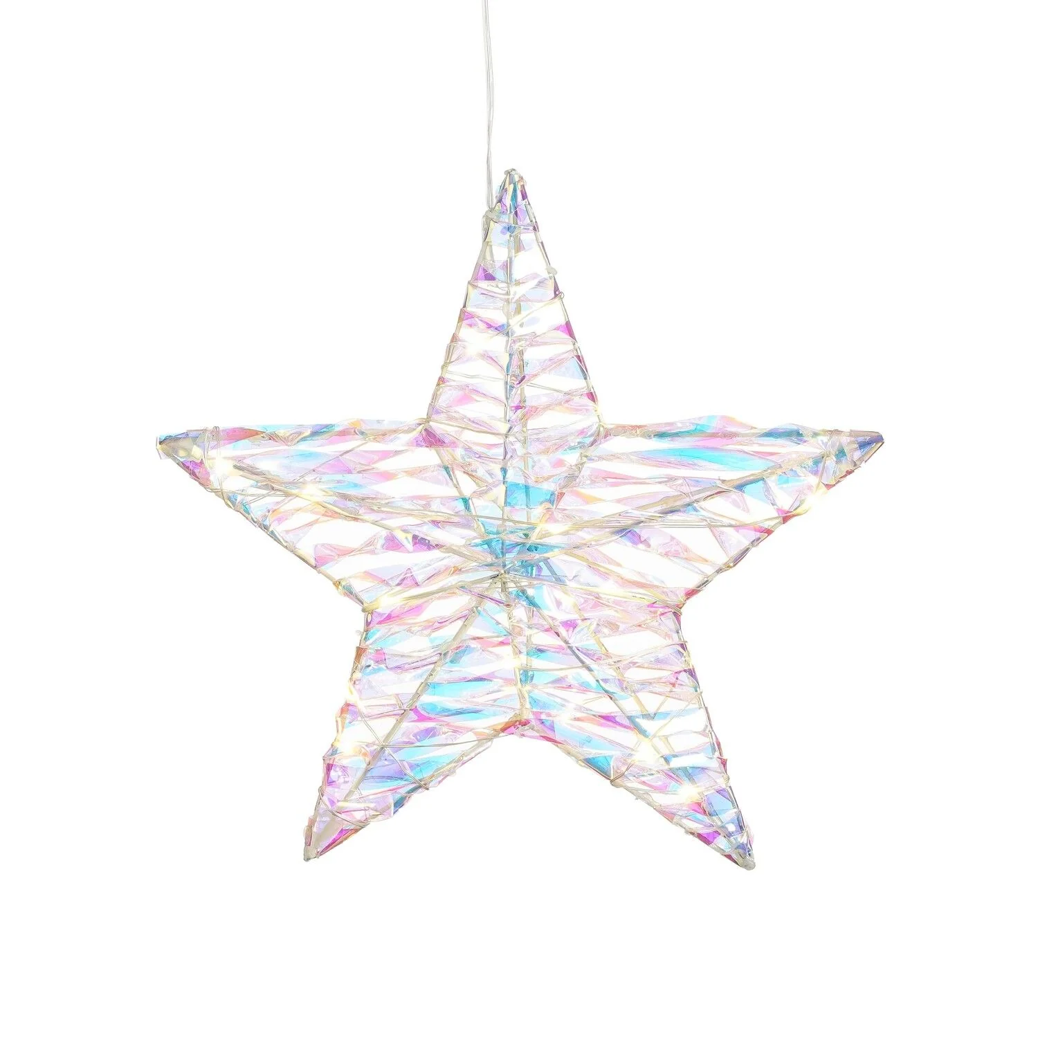 Star Decoration Iridescent 20 LED Battery Operated 30cm