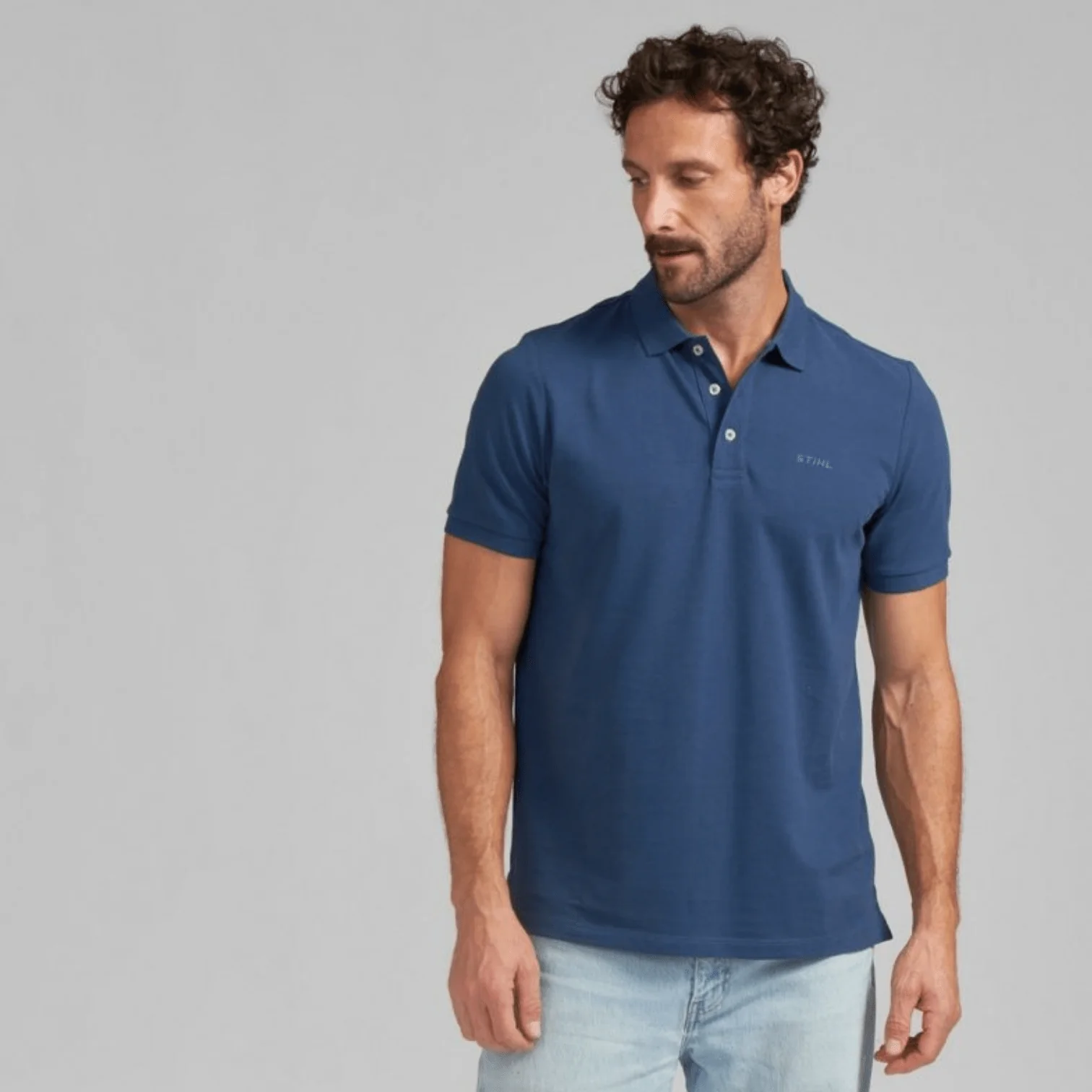 STIHL Polo Shirt Basic Blue XXL 04213011764 - Image 2