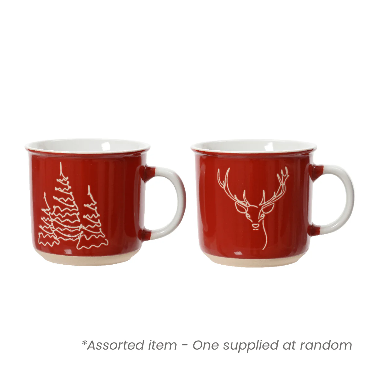 Stoneware Christmas Mug Assorted - One Supplied*