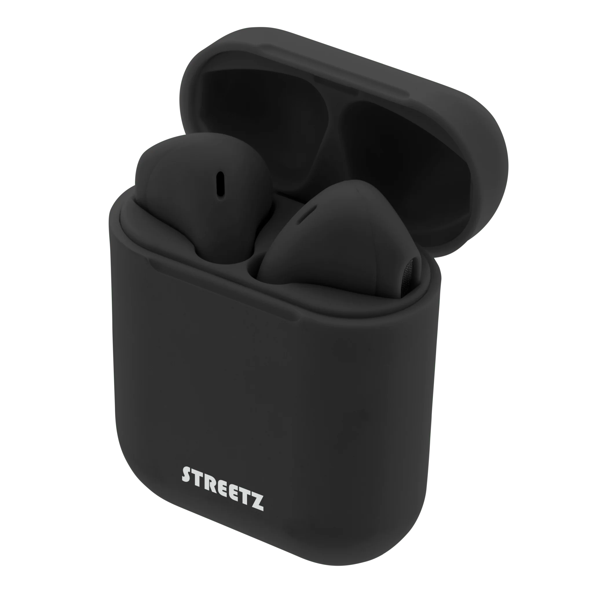 Streetz True Wireless Stereo Earbuds with Charging Case - Black