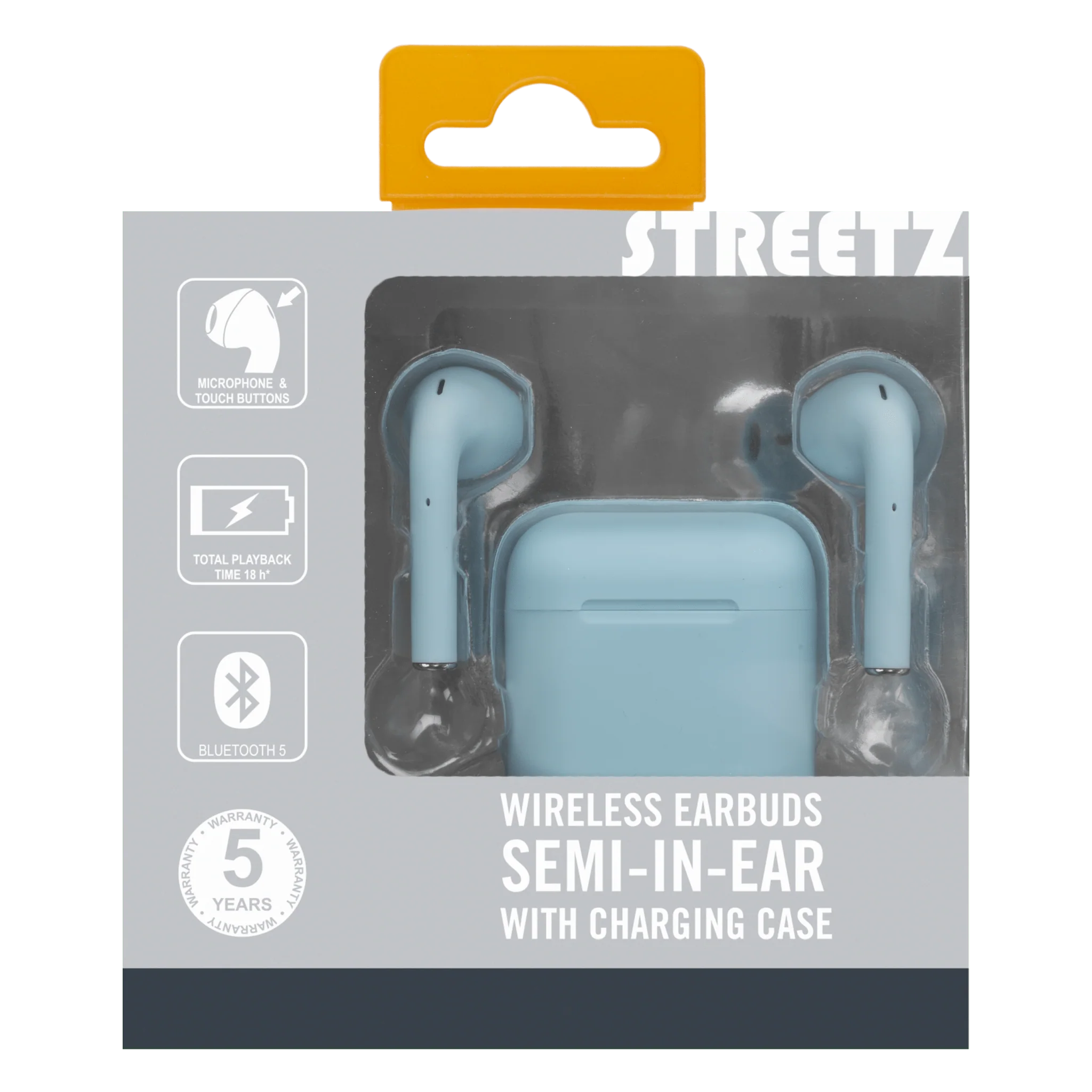 Streetz True Wireless Stereo Earbuds with Charging Case - Blue - Image 4