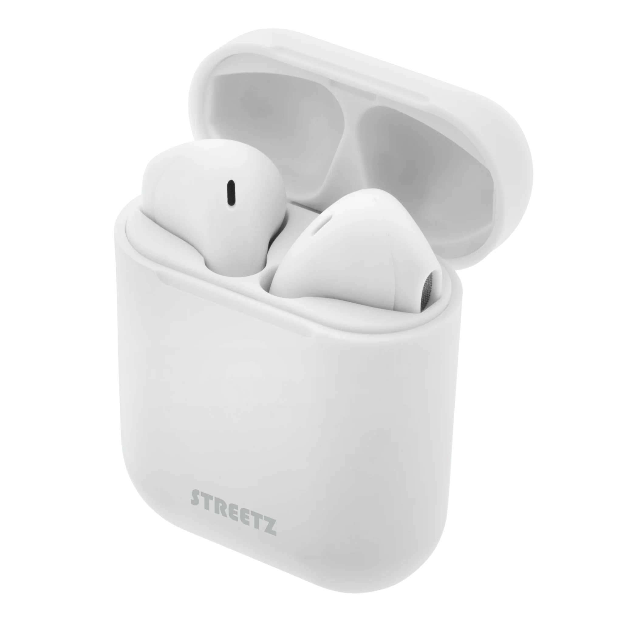 Streetz True Wireless Stereo Earbuds with Charging Case - White