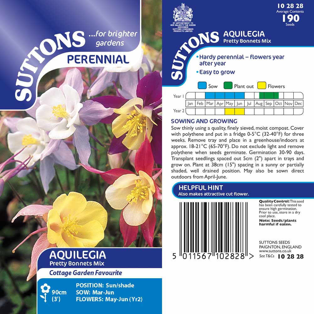 Suttons Aquilegia Pretty Bonnets Mix 102828 - Image 2