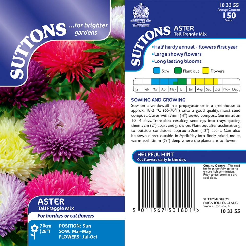 Suttons Aster Tall Fraggle Mix - Image 2
