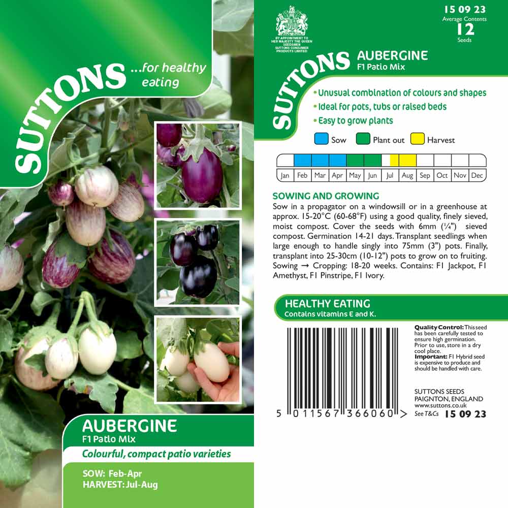 Suttons Aubergine F1 Patio Mix G150923