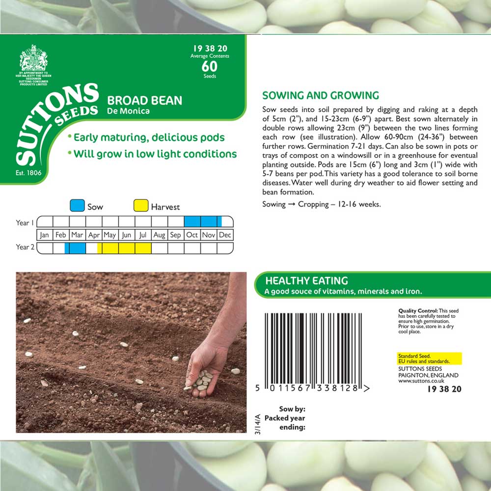 Suttons Broad Bean De Monica - Image 2