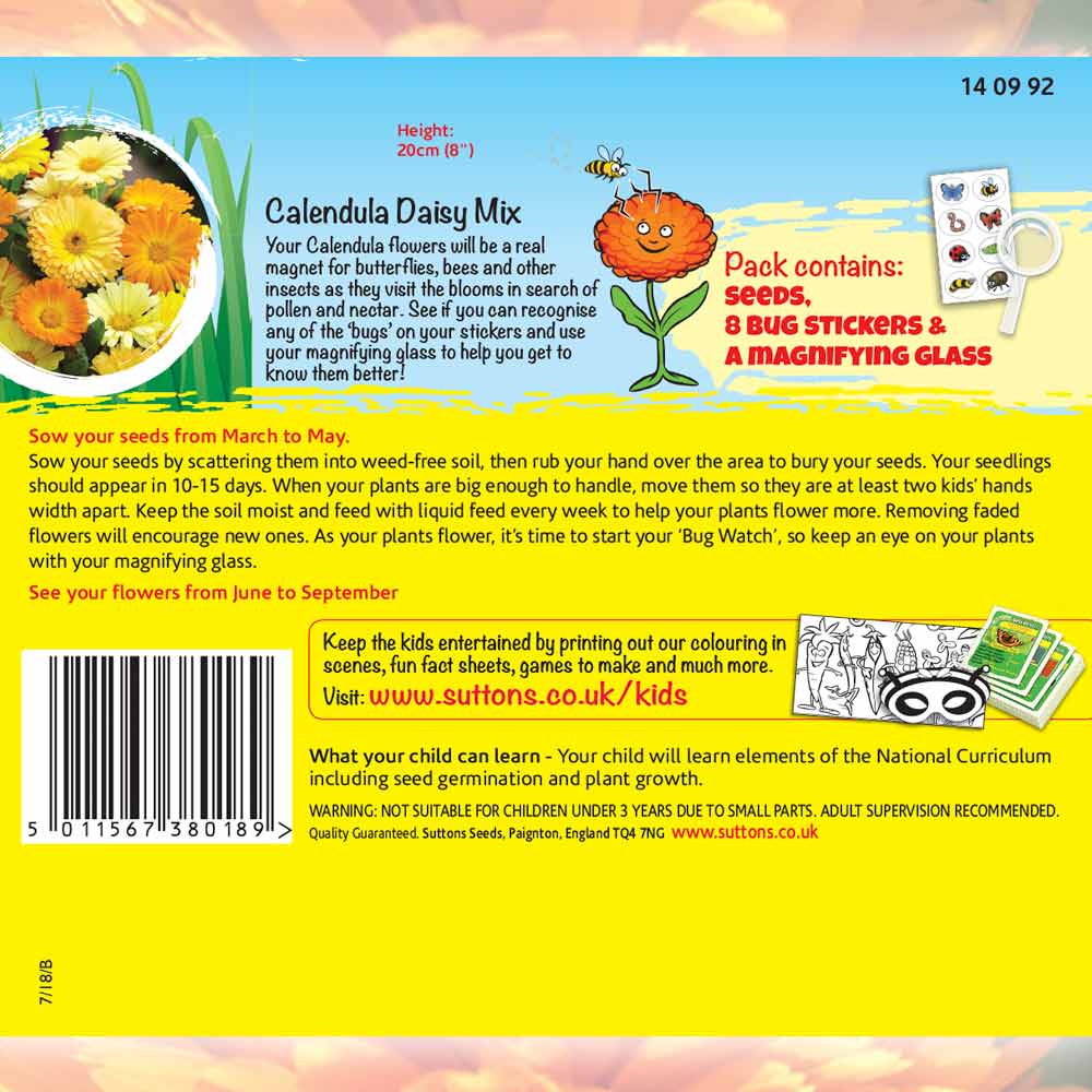 Suttons Calendula* Grow A Bug Magnet Ftg