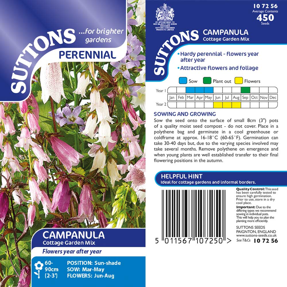 Suttons Campanula Cottage Garden Mix G107256