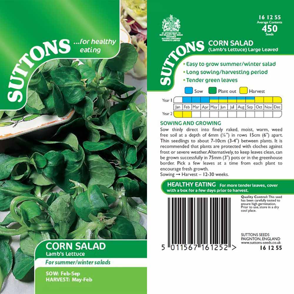Suttons Corn Salad Lambs Lettuce 161255 - Image 2