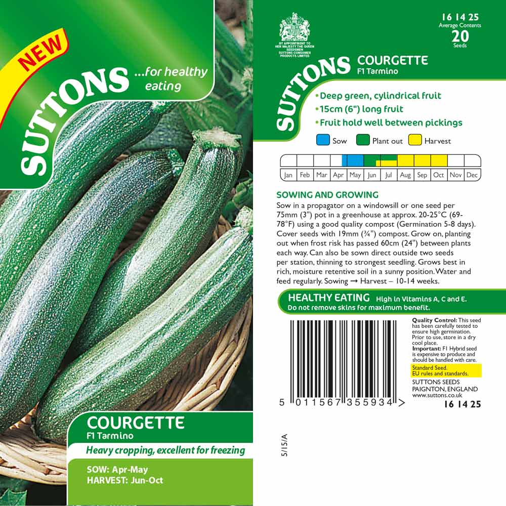 Suttons Courgette Tarmino F1 G161425