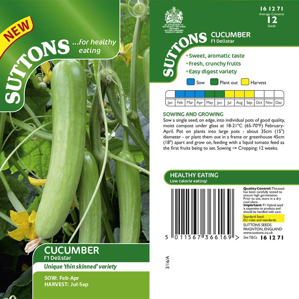 Suttons Cucumber F1 Delistar G161271 - Image 2