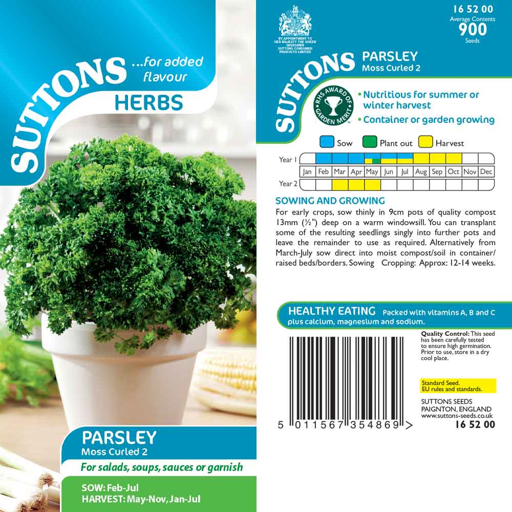 Suttons Herb Parsley Moss Curled 2