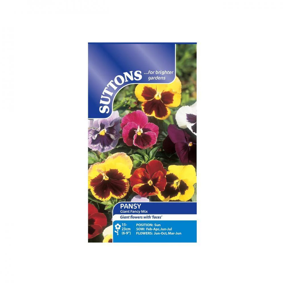 Suttons Pansy Giant Fancy Mixed 125554
