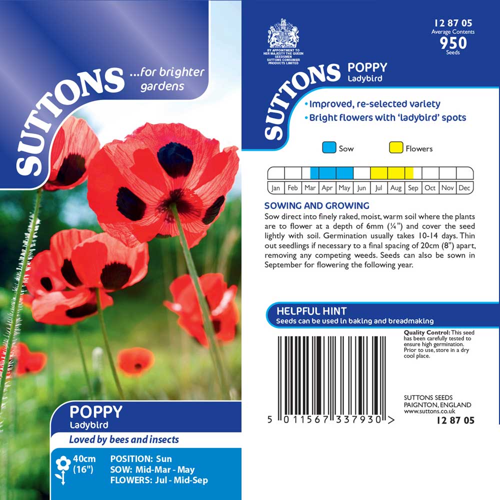 Suttons Poppy Ladybird 128705