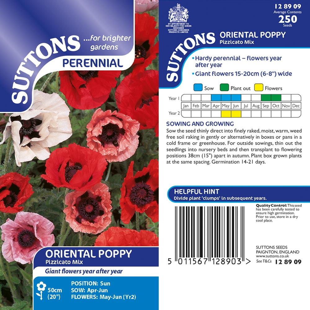 Suttons Poppy Oriental Pizzicato Mix G128909