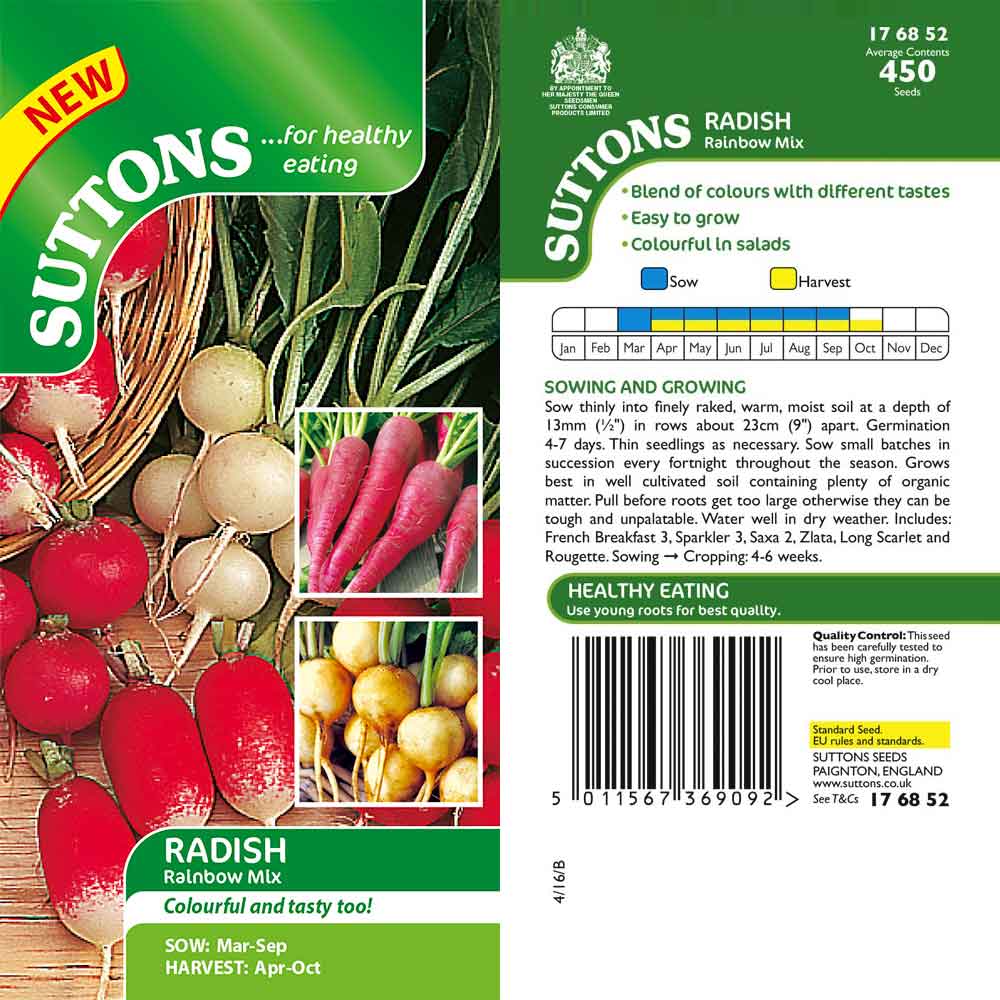 Suttons Radish Rainbow Mix G176852 - Image 2