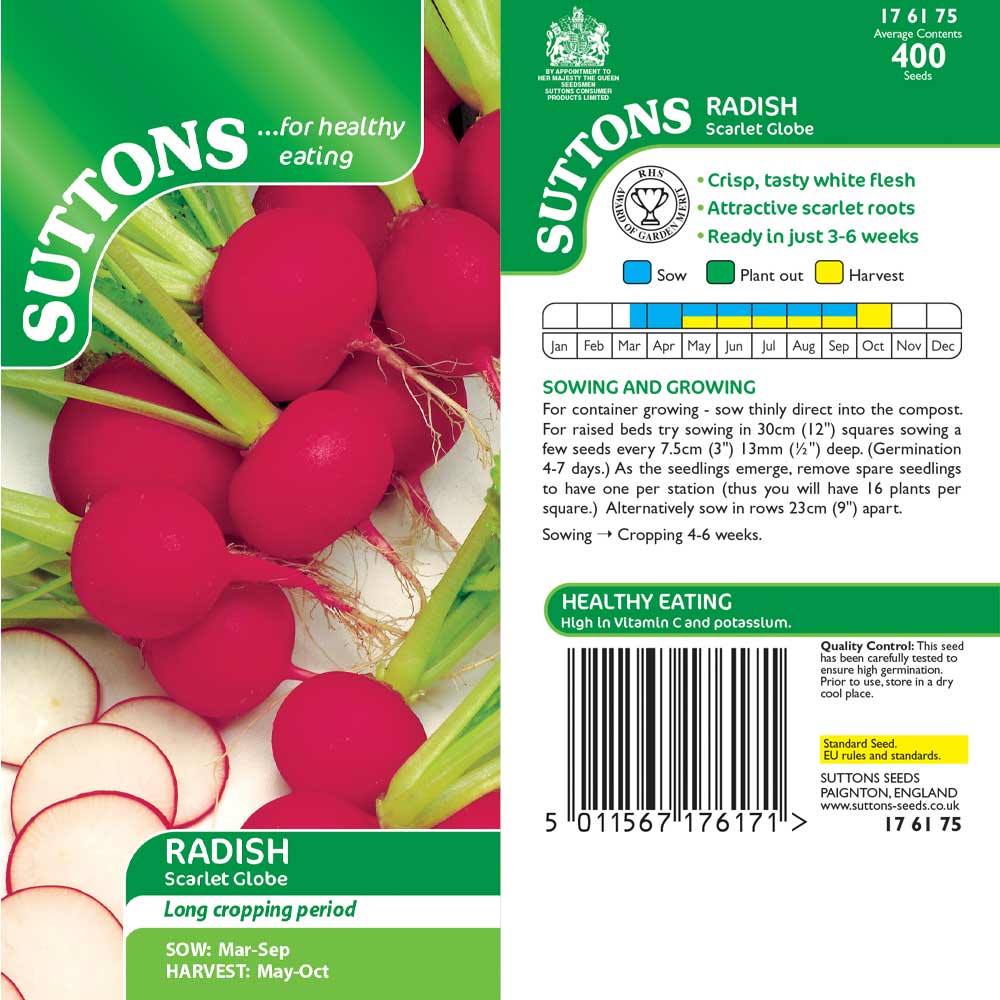 Suttons Radish Scarlet Globe 176175 - Image 2