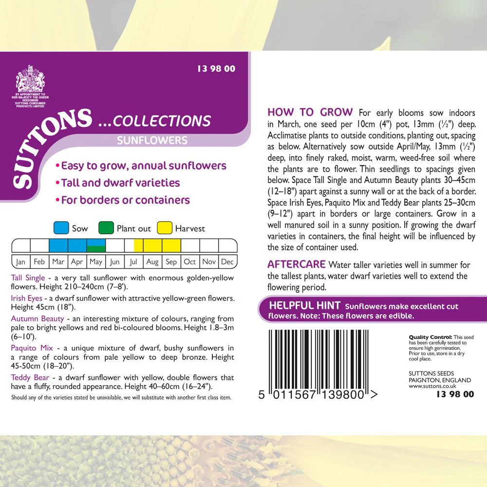 Suttons Sunflower Collection 139800 - Image 2