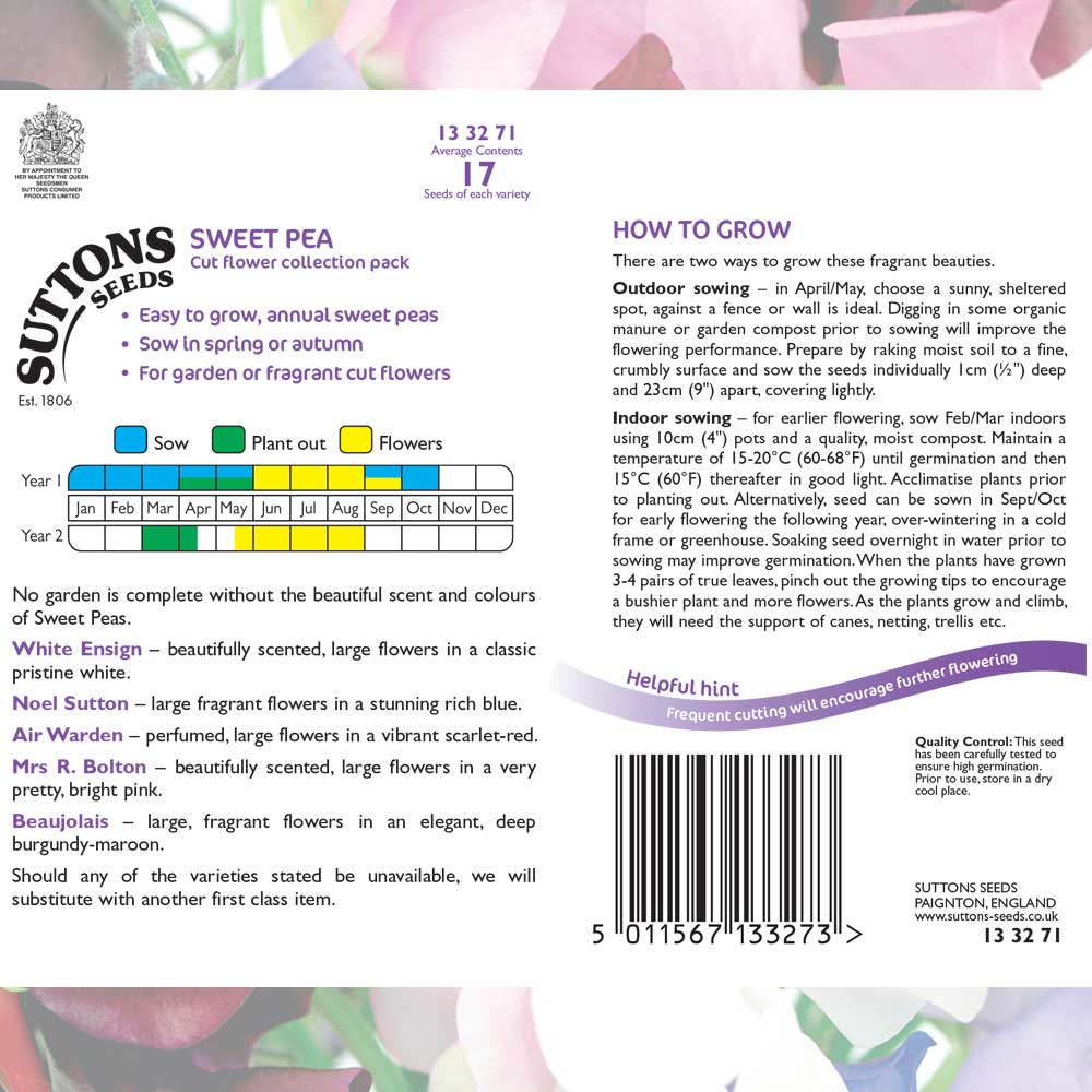Suttons Sweet Pea Collection 133271