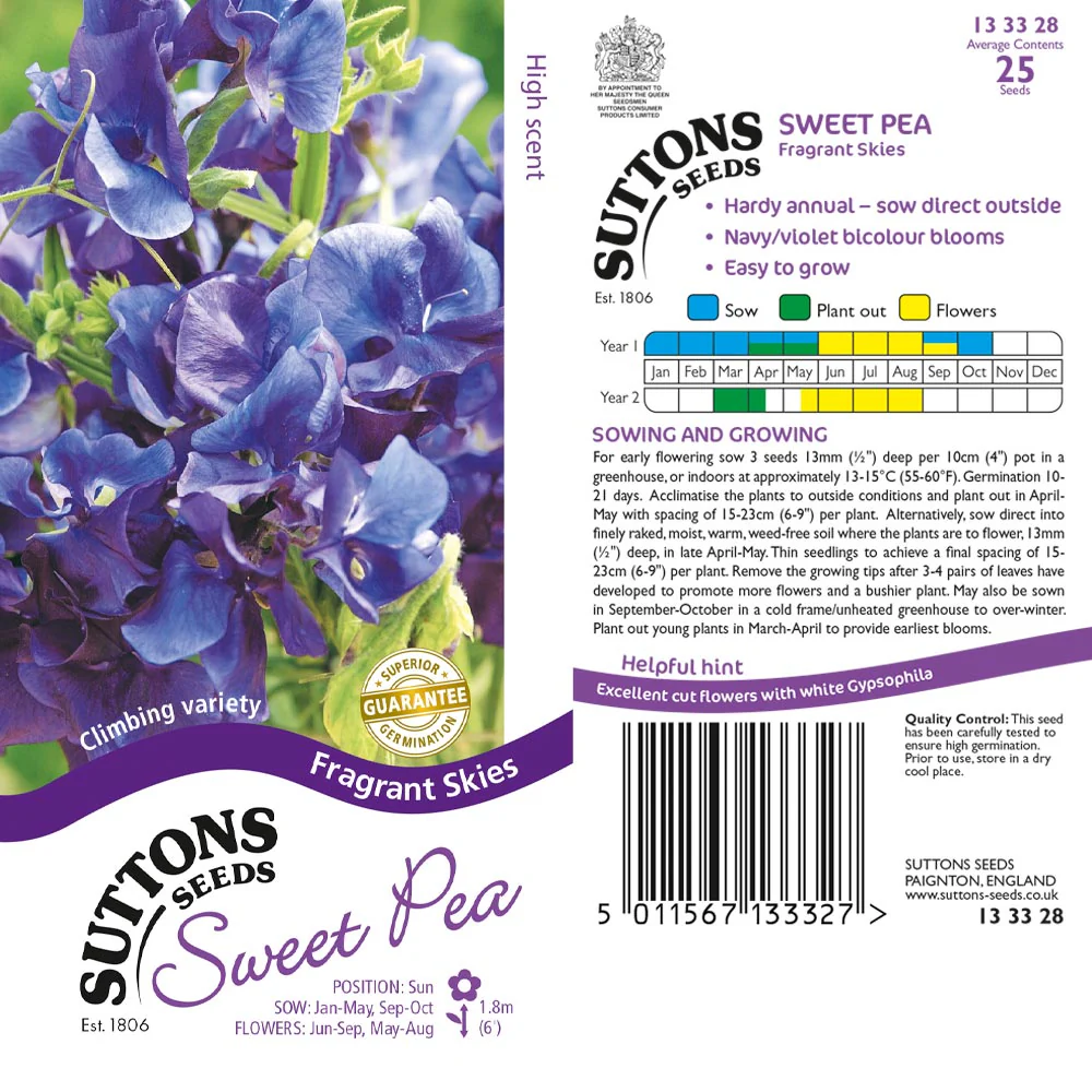 Suttons Sweet Pea Fragrant Skies 133328 - Image 2