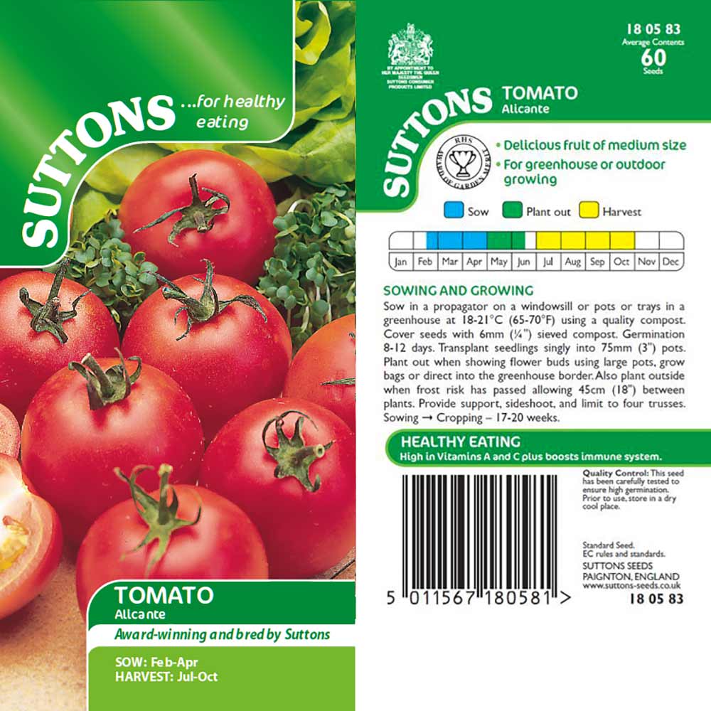 Suttons Tomato Alicante 180583
