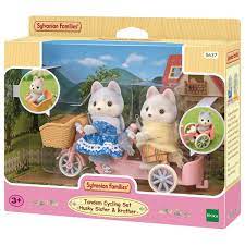 Sylvanians Tandem Cycling Set Husky Sister & Brother