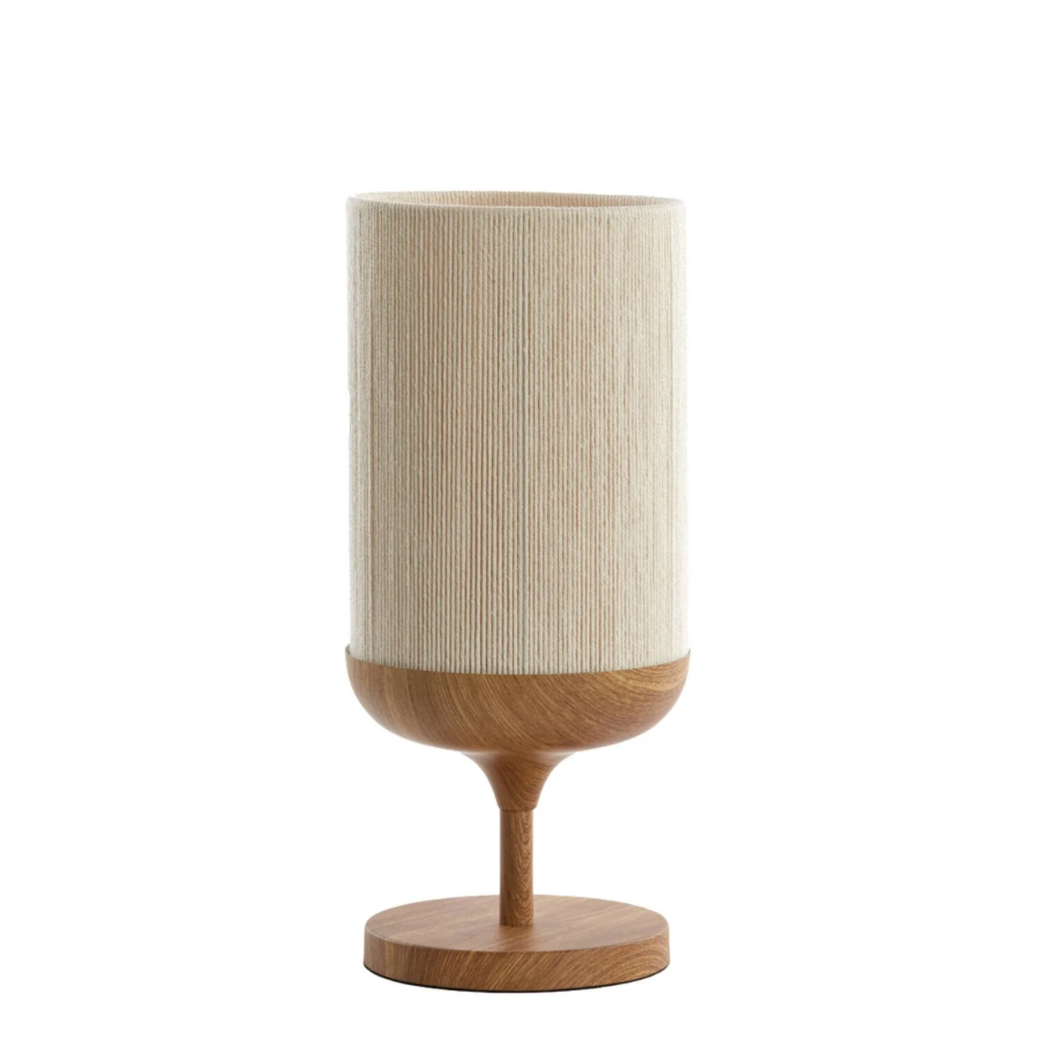 Table lamp 22.5 x 50cm DANIA Wood Print Natural Rope Cream