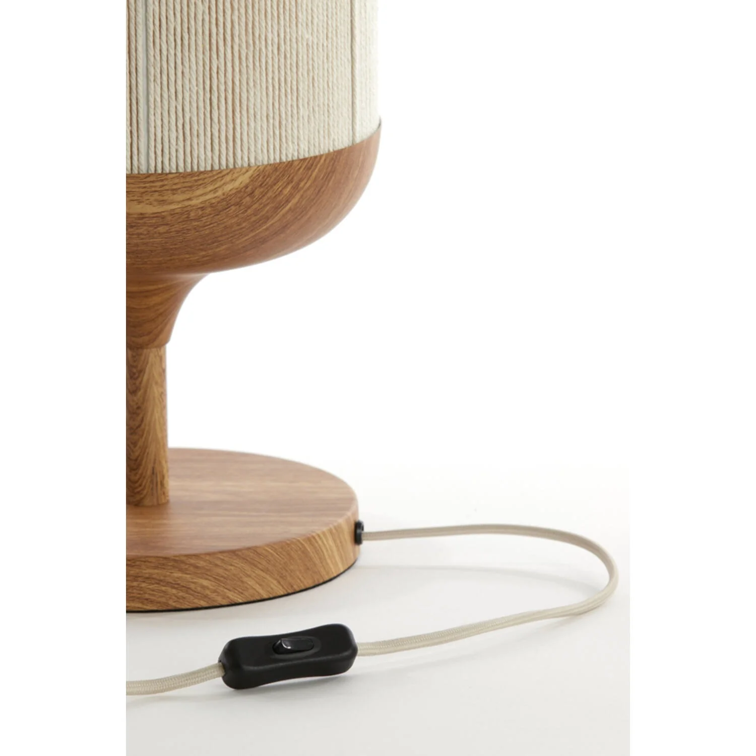Table lamp 22.5 x 50cm DANIA Wood Print Natural Rope Cream - Image 3