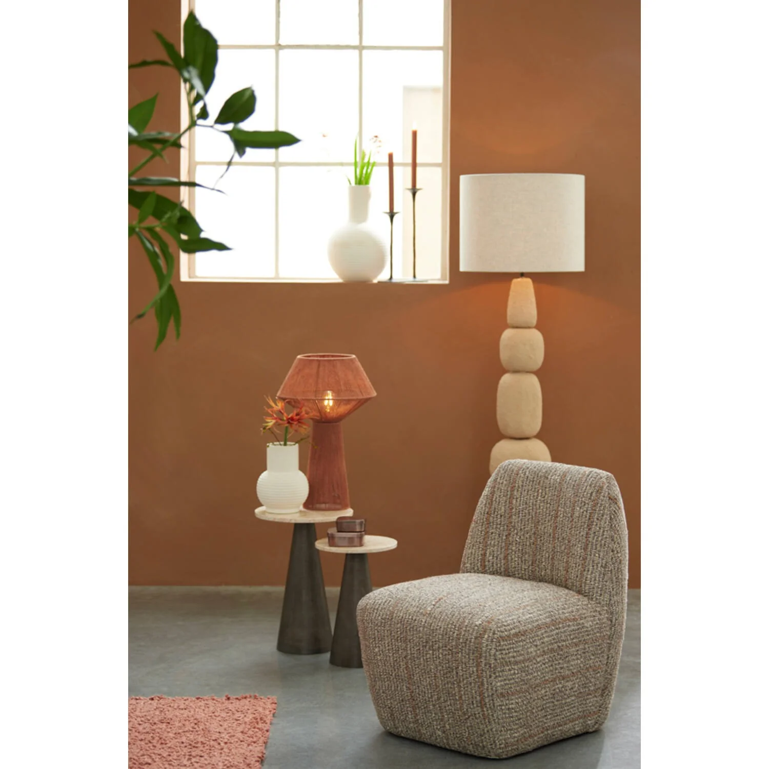 Table Lamp 30 x 47cm FUGIA Jute Brick Red - Image 3