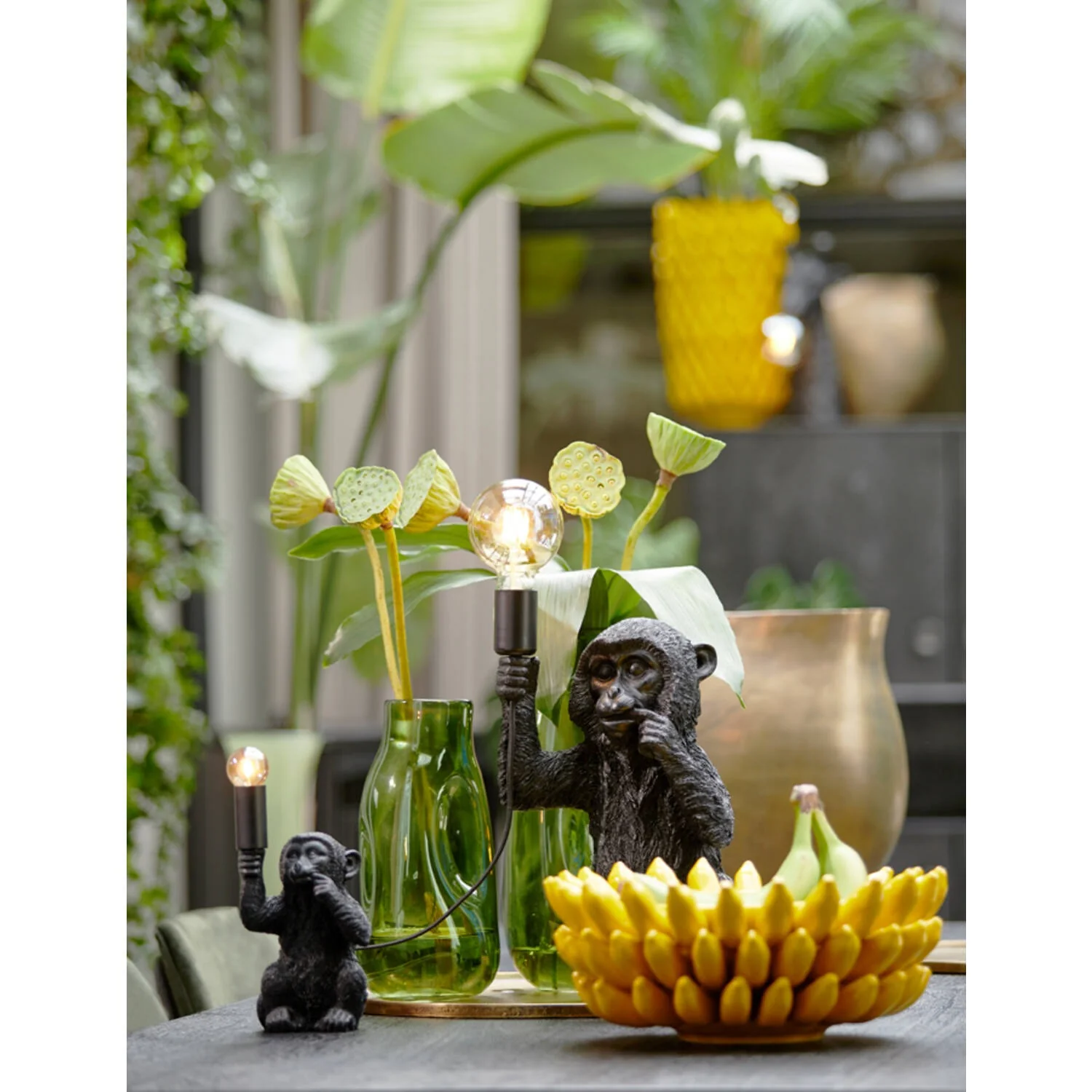 Table Lamp E14 13 x 12.5 x 23.5cm MONKEY Matt Black - Image 6