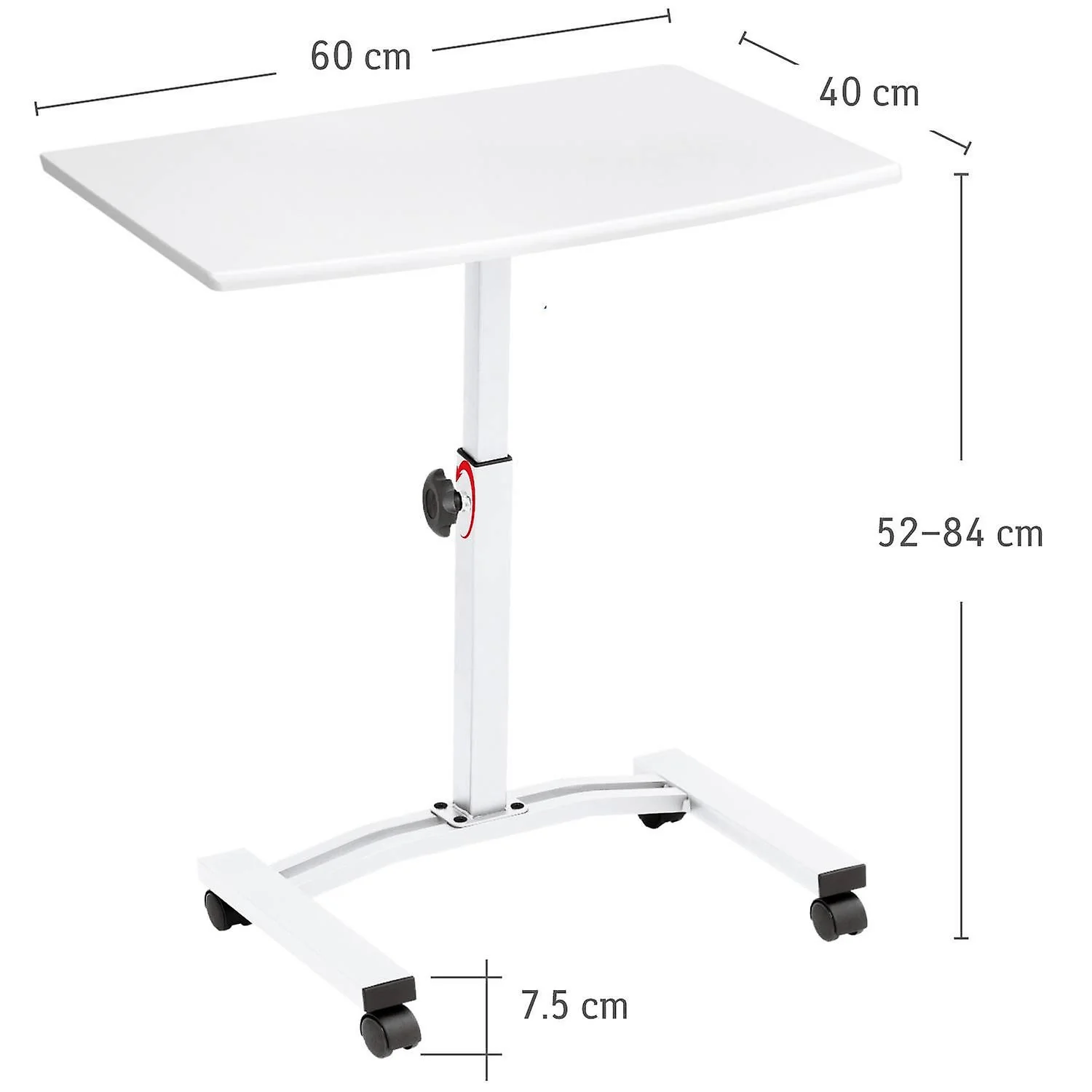 Tatkraft Cheer Adjustable Laptop Table with Wheels - Image 3
