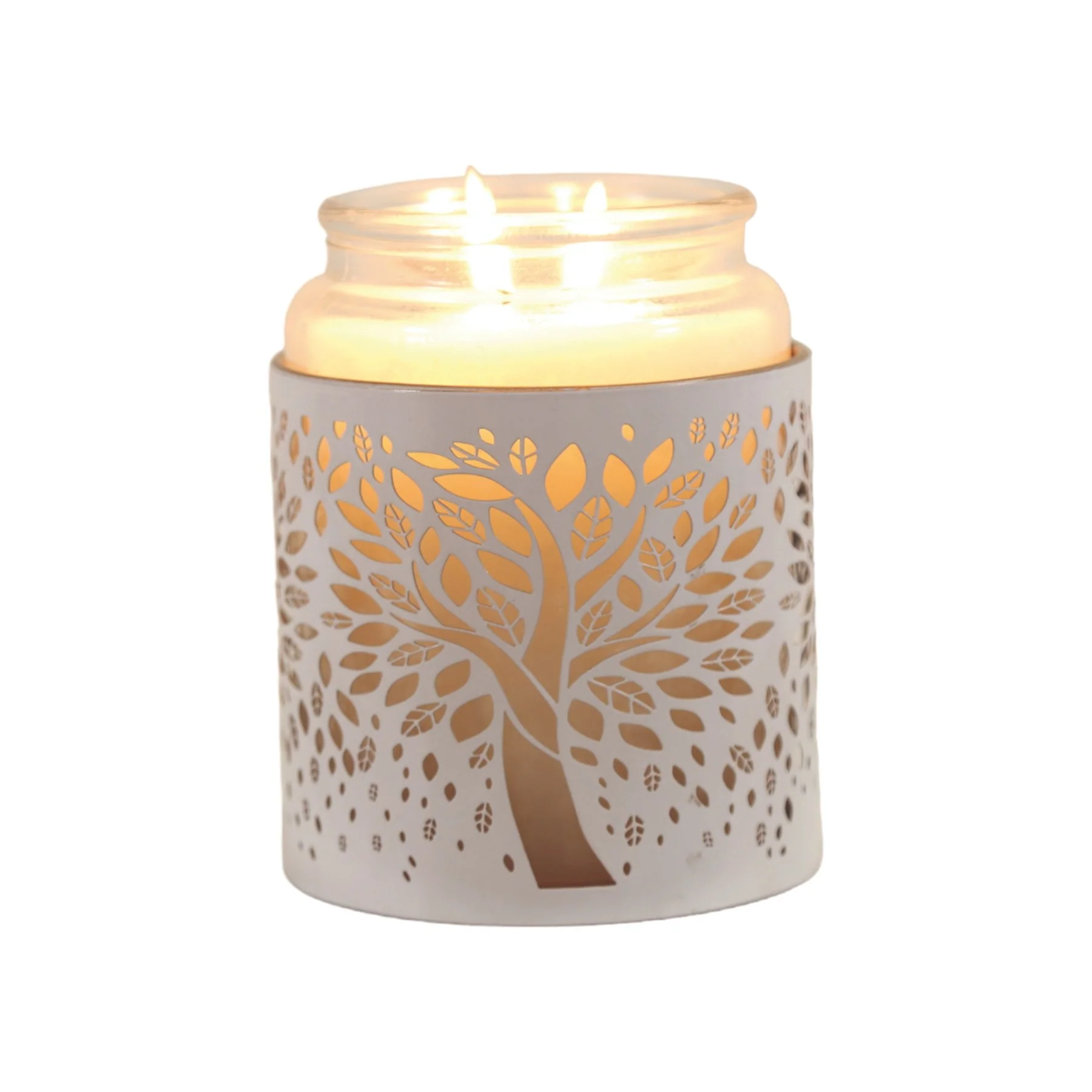 Tealight Wax Melter and Candle Holder - White Tree of Life 10.5cm - Image 2